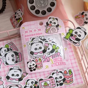 Leuke panda deco stickers set voor journaling 40 stuks roze