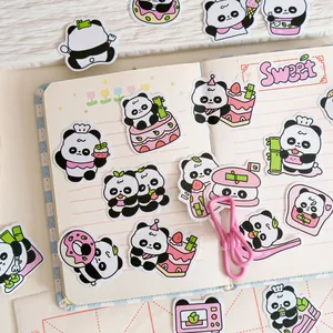Set van schattige panda-stickers voor journaling en creatieve DIY-knutseldecoratie