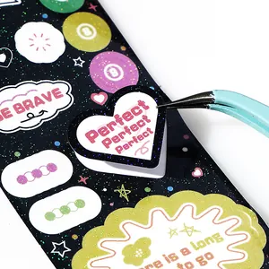Korean style Grain Letter Series die-cut glitter stickers for scrapbooking and journaling