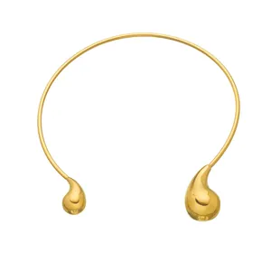 Eleganter goldener Tropfen-Halsreif aus Edelstahl mit minimalistischem offenem Design