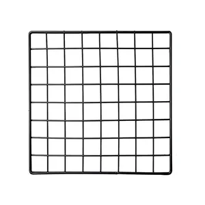 Black DIY metal wire grid panel for modular storage and space-saving shoe racks organizer