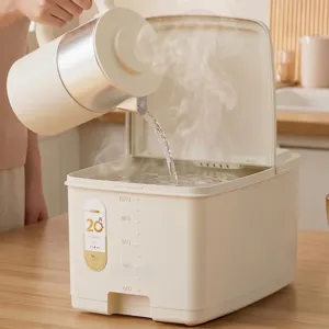 Conteneur à riz beige de qualité alimentaire avec graduation de 10 kg et couvercle hermétique