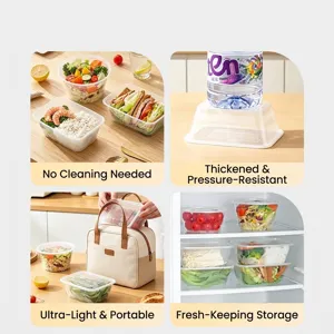 Boîtes alimentaires jetables en plastique transparent pour la préparation des repas