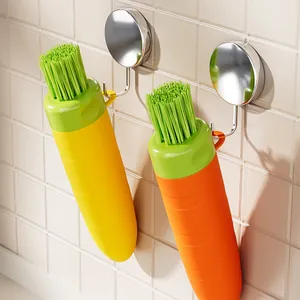 Kreative 3-in-1-Küchenreinigungsbürste in Karottenform und Ingwer-Knoblauch-Schäler