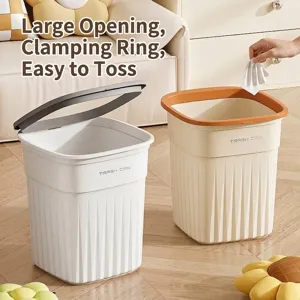 Large capacity open top household trash can with vertical rib design in living room