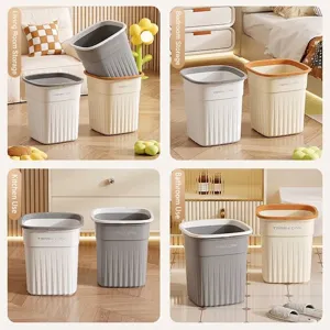 Sleek and modern large-capacity open-top trash can suitable for home, office, and bathroom.