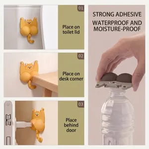 Cute cartoon cat silicone wall protector anti-collision pads for home use