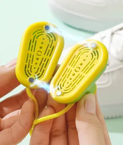 Yellow magnetic shoe deodorizer balls with sanitizing function and ventilation detail view