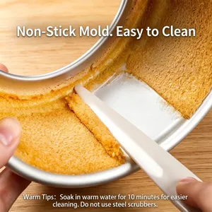 Professional aluminum alloy round chiffon cake mold with loose base for oven baking