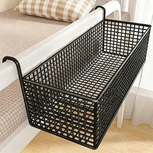 Scaffale Portaoggetti Cesto Sospeso da Comodino in Rete Metallica Scaffale Organizzatore da Comodino per Letto a Castello del Dormitorio Minimalista per Libri Elettronica Studenti Ufficio