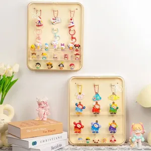 Διαφανής Επιτοίχια Βιτρίνα Αποθήκευσης Blind Box Ανθεκτική στη Σκόνη Οργανωτής για Φιγούρες και Παιχνίδια Κρεμ Λευκό PS