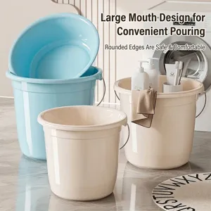 Large thickened plastic bucket and washbasin set for home laundry and bathing