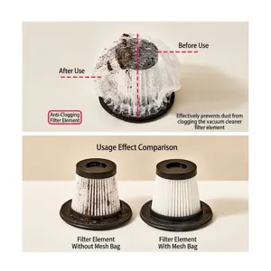 Comparison of disposable non-woven filter mesh bags for handheld vacuum cleaner protection