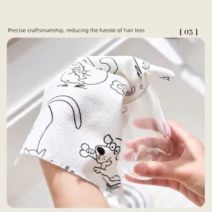 Disposable thickened kitchen cleaning cloth with cartoon animal patterns