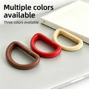 Set di tre maniglie ergonomiche per borse della spesa in rosso, marrone e beige