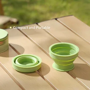 Portable eco-friendly silicone folding water cup for outdoor travel and camping use
