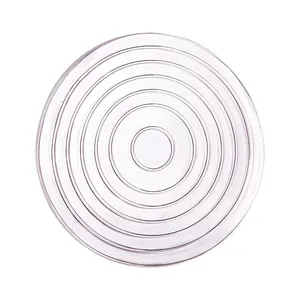 Round transparent silicone non-slip furniture leg protector with concentric circle texture