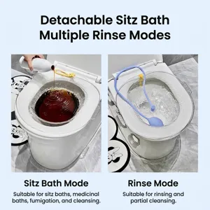 Portable sitz bath basin for toilet with detachable sprayer for postpartum care