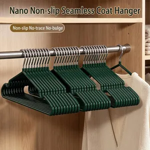 Stainless Steel Hangers Non-Slip PVC Coated Arc Shoulder Seamless Heavy Duty Metal Clothes Hangers For Coat Shirt Dress Pants