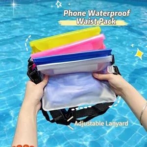 Waterproof Phone Waist Bag PVC Sensitive Touch Screen Dry Bag For Swimming Diving Floating Underwater Storage Pouch Adjustable Strap