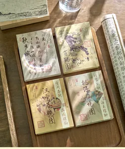 Detail von A7-Notizbüchern aus der Serie Floating Life mit klassischer chinesischer Kunst.