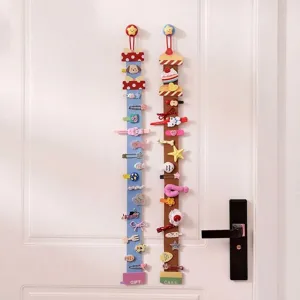 Organisateur mural de pinces à cheveux en tissu avec des motifs de dessins animés