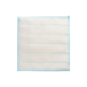 Thickened white cotton gauze cleaning cloth with blue stitched edges and absorbent texture