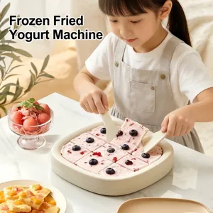 Machine à Glace Roulée Manuelle Plateau en Acier Inoxydable 316L Yaourt Frit Refroidissement Rapide Non Électrique DIY Outil Dessert Avec Spatules Cadeau Enfant