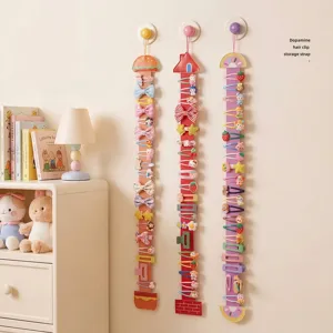 Cinturino per Riporre Mollette per Capelli da Bambini a Cartoni Animati Organizer da Parete in Pelle Sintetica Tela per Ragazze