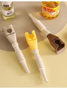 Set of three detachable plastic funnels for easy kitchen oil pouring and cleaning