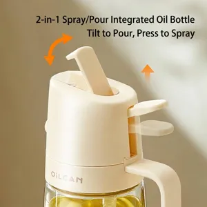 Bottiglia dispenser per olio crema 2-in-1 per spruzzare e versare in cucina moderna