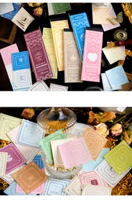 Primer plano de un set de papel y tarjetas decorativas vintage para scrapbooking