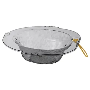 Durable transparent grey sitz bath basin for toilet use featuring a unique hammered texture
