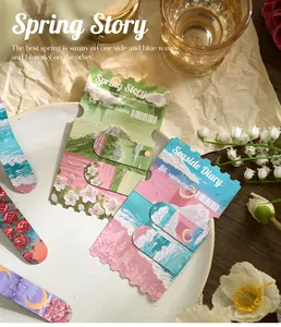 Close-up of artistic oil painting style magnetic bookmarks in a lifestyle setting