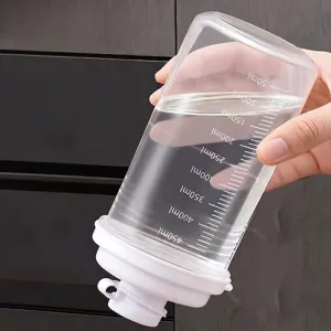 Frasco de almacenamiento de plástico transparente con escala de medida para la cocina