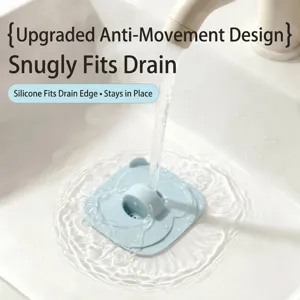 Blue square silicone sink drain strainer filter plug for bathroom and kitchen washbasins