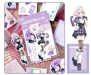 Detailansicht süßer Anime-Mädchen-Sticker der Electric Band-Serie für DIY-Deko