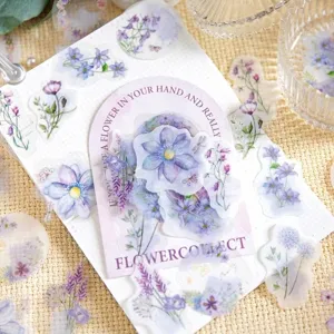 Beautiful lavender floral sticker pack for scrapbooking and journal decoration, 30 pieces set