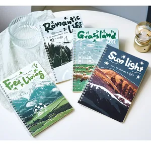 Set di quaderni a spirale A5 con paesaggi naturali artistici e citazioni