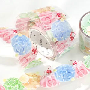 Ruban adhésif PET décoratif avec motifs floraux et desserts pour le scrapbooking et DIY