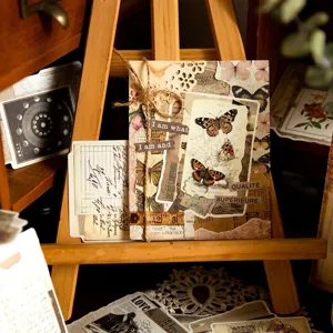 Vintage collage materiaalpakket met vlinderthema voor creatieve scrapbookdecoratie
