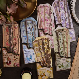 Confezione di Adesivi Washi Vintage Ali Fiammeggianti Farfalla Fiore 20 Fogli Carta Materiale Decorativo Per Scrapbooking DIY