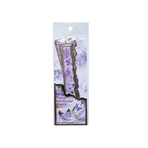 Adesivi vintage viola con farfalle e fiori per scrapbooking fai-da-te e diari creativi