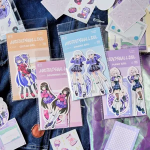 Nette Karikatur Anime Band Mädchen Dekorative Aufkleber Gestrichenes Papier Selbstklebende Scrapbooking Material DIY Aufkleber Für Journal Telefon Fall