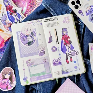 Anime-Mädchen Aufkleber für Journal DIY und Handyhüllen-Dekor