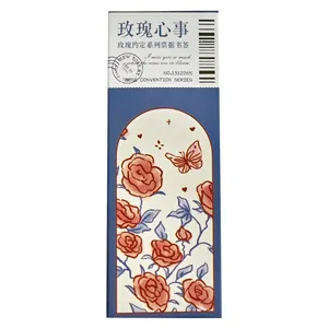 Segnalibro di carta con illustrazione di rose vintage della serie Rose Convention