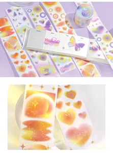 Dettaglio del nastro washi olografico sfumato per scrapbooking e decorazione creativa