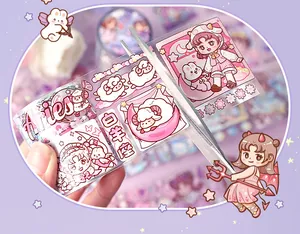 Close-up of cute Aries-themed PET tape with cartoon characters for decorative journaling