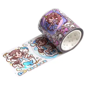 SIMNO special oil PET tape with cute cartoon characters for journaling and decoration
