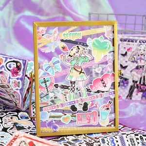 Creative Y2K anime girl sticker set for decorative Guka scrapbooking and creative crafts.